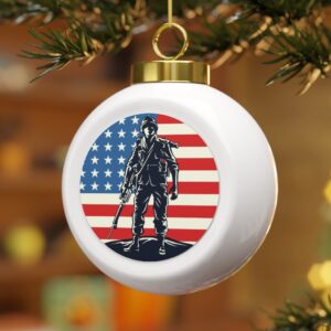 American Soldier Christmas Ball Ornament