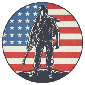 American Soldier - Round Area Rug