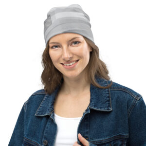 grey us stars and stripes beanie