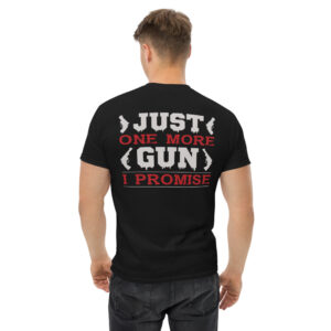 just one more gun mens heavyweight tee black back