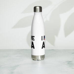 I F'ing Love America stainless steel water bottle white 17oz back