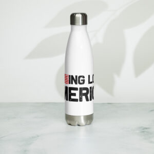 I F'ing Love America stainless steel water bottle white 17oz front