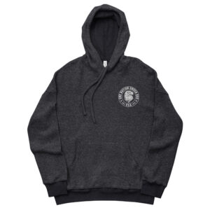 one nation under god unisex suede fleece hoodie black heather front