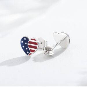 STERLING SILVER US STARS AND STRIPES – STUD EARRINGS