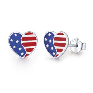 STERLING SILVER US STARS AND STRIPES – STUD EARRINGS