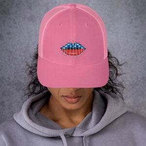 censored american lips trucker cap