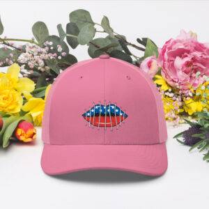 censored american lips trucker cap