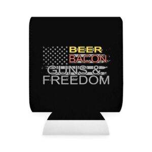 beer bacon guns freedom can cooler sleeve