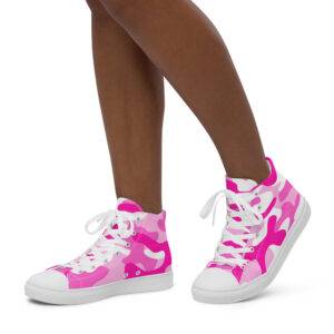 Pink Camo Women's high top shoes