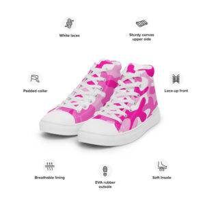 Pink Camo Women's high top shoes