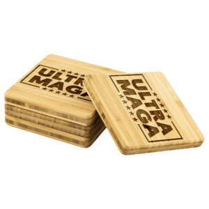 Ultra MAGA Bamboo Coasters, 4pc