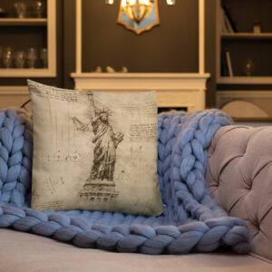 Statue of Liberty Schematic Premium Throw Pillow