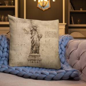 Statue of Liberty Schematic Premium Throw Pillow