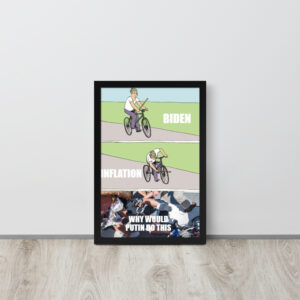 Biden Bike Meme Framed Poster