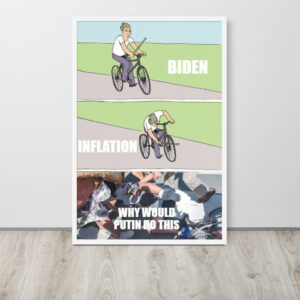 Biden Bike Meme Framed Poster