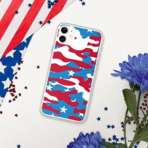 Red White Blue Camo iPhone Case