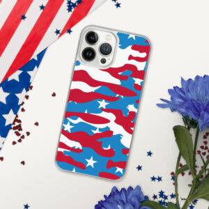 Red White Blue Camo iPhone Case