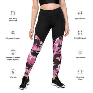 Pink Digital Camo Sports Leggings