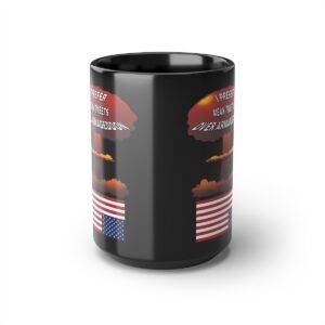 Mean Tweets Over Armageddon Black Mug, 15oz