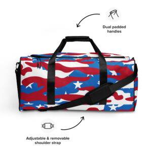 Red White Blue Camo Duffle Bag