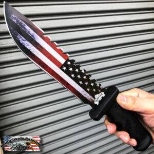 12.5" American Flag Fixed Blade Bowie Knife