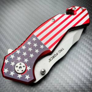 USA Flag Folding Pocket Knife by Tac Force