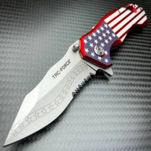 USA Flag Folding Pocket Knife by Tac Force